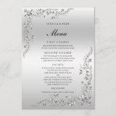 Zilveren decoratie bruiloft menu (Voorkant)