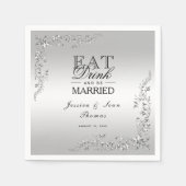 Zilveren decoratie bruiloft servet (Voorkant)