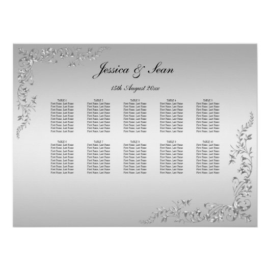 Zilveren Decoratie Zitting Grafiek (Voorkant)