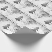 Zilveren dennenboom, ballen Vrolijk Kerstfeest Cadeaupapier (Hoek)