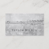 zilveren design fluitist visitekaartje (Voorkant)