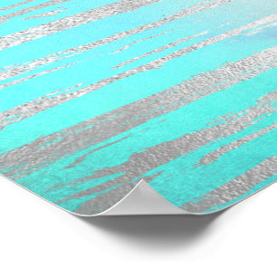 Zilveren Detail Eenhoorn Regenboog Horizontale Kun Poster