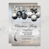 Zilveren Diamant, Ballen, Glas, Bedrijfs Kerstmisp Kaart (Voorkant / Achterkant)