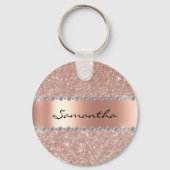 Zilveren Diamant Glitter Bling Metallic Monogram S Sleutelhanger (Voorkant)