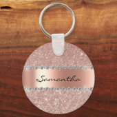 Zilveren Diamant Glitter Bling Metallic Monogram S Sleutelhanger (Voorkant)