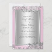 Zilveren diamant & tiara babyshower uitnodiging (Achterkant)