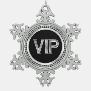 Zilveren Diamant VIP Kerst Tin Sneeuwvlok Ornament