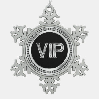 Zilveren Diamant VIP Kerst Tin Sneeuwvlok Ornament