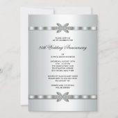 Zilveren Diamanten 25e Verjaardagsfeestje Kaart (Voorkant)