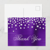 Zilveren Diamanten Confetti Indigo Satijn Folie Briefkaart (Voorkant / Achterkant)