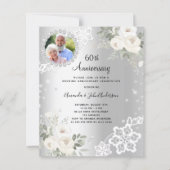 Zilveren diamanten en bloemen 60ste trouwdag uitno (Voorkant)