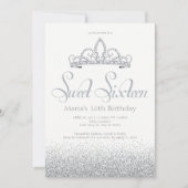 Zilveren diamanten en zoete zestien uitnodigingen (Voorkant)