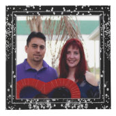 Zilveren diamanten Glitter Zwart gepersonaliseerd  Kubus (Rechts)