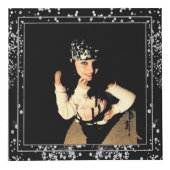 Zilveren diamanten Glitter Zwart gepersonaliseerd  Kubus (Voorkant)