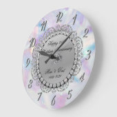 Zilveren Diamanten Holografisch 25 jaar Getrouwd Grote Klok (Hoek)