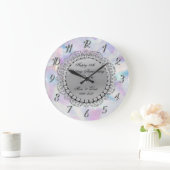 Zilveren Diamanten Holografisch 25-jarig Huwelijk Grote Klok (Huis)