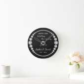 Zilveren diamanten look ronde klok (Huis)