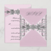 Zilveren Diamanten Roze en Zilveren RSVP (Voorkant / Achterkant)