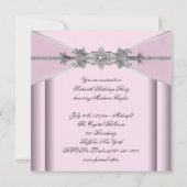 Zilveren diamanten Roze Sweet 16 verjaardagsfeestj Kaart (Achterkant)