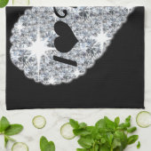  zilveren diamanthart waar ik van hou theedoek (Gevouwen)