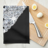  zilveren diamanthart waar ik van hou theedoek (Quarter Fold)