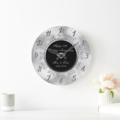 Zilveren diamantswirls 50ste huwelijksverjaardag grote klok (Huis)