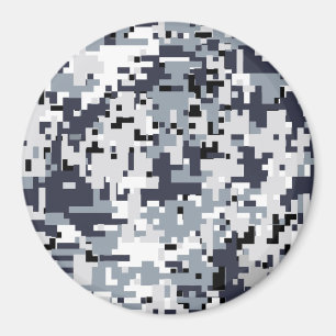 Zilveren Digitale Camouflage in Stedelijke Stijl Magneet