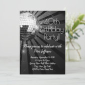 Zilveren Disco Bal 40e Verjaardagsfeestje Kaart (Staand voorkant)