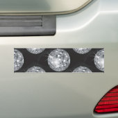 zilveren disco-bal bumpersticker (Op auto)