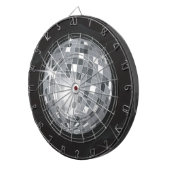 zilveren disco-bal dartbord (Voorkant Rechts)