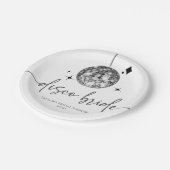 Zilveren Disco Bal Disco Bruid Bruiloft Papieren Bordje (Gekanteld)