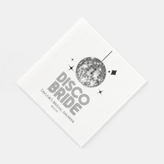 Zilveren Disco Bal Disco Bruid Bruiloft Servet (Hoek)