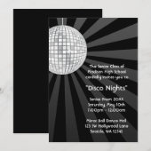 Zilveren Disco Bal Feest Dansen Galabal Formeel Kaart (Voorkant / Achterkant)