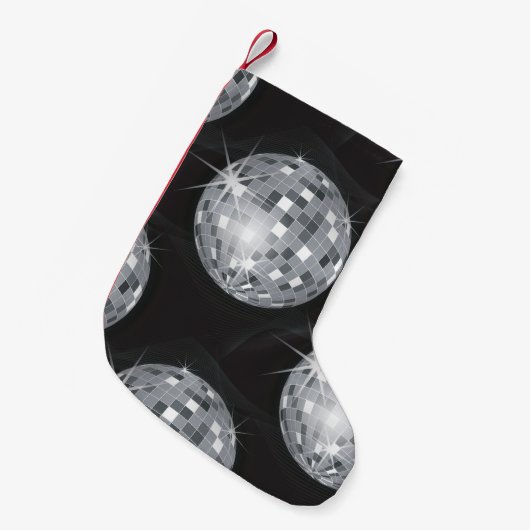 Zilveren disco bal Kerstmis kous Kleine Kerstsok (Voorkant (Hangend))