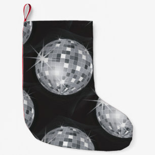 Zilveren disco bal Kerstmis kous Kleine Kerstsok