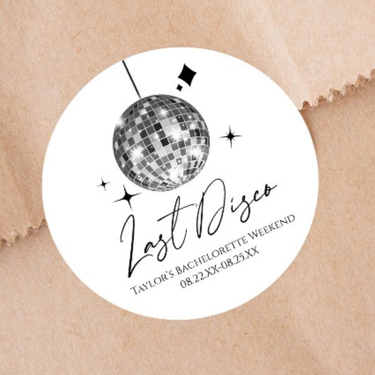 Zilveren Disco Bal Laatste Disco Bachelorette Fees Ronde Sticker