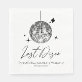 Zilveren Disco Bal Laatste Disco Bachelorette Fees Servet (Voorkant)