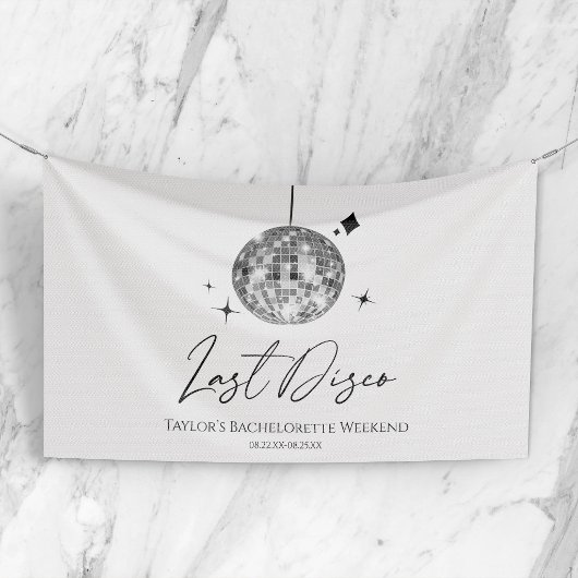 Zilveren Disco Bal Laatste Disco Bachelorette Fees Spandoek