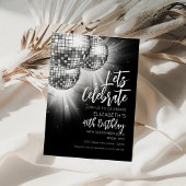 Zilveren Disco Bal Laten we Feestvieren Kaart