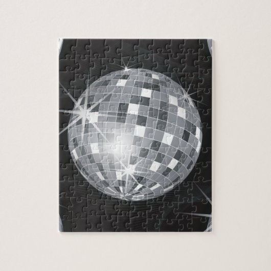 zilveren disco-bal legpuzzel (Verticaal)