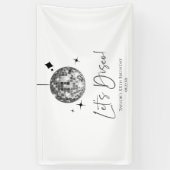 Zilveren Disco Bal Let's Disco Verjaardagsfeestje Spandoek (Verticaal)