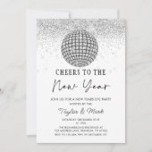 Zilveren Disco Bal Nieuwjaarsfeest Kaart (Voorkant)