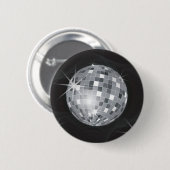 zilveren disco-bal ronde button 5,7 cm (Voorkant /achterkant)