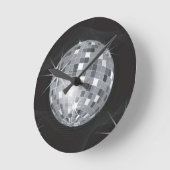 zilveren disco-bal ronde klok (Hoek)