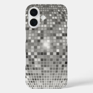 Zilveren Disco Bal Spiegel Grid iPhone Hoesje