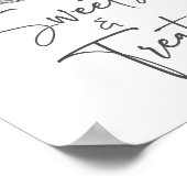 Zilveren Disco Bal Sweets en Treats Party Sign Poster (Hoek)