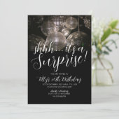 Zilveren disco bal verjaardag moderne verrassingsf kaart (Staand voorkant)