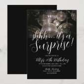 Zilveren disco bal verjaardag moderne verrassingsf kaart (Voorkant / Achterkant)