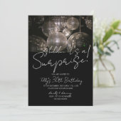 Zilveren disco bal verjaardag moderne verrassingsf kaart (Staand voorkant)