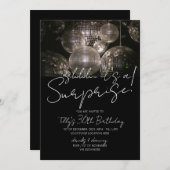 Zilveren disco bal verjaardag moderne verrassingsf kaart (Voorkant / Achterkant)